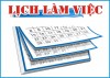 Lịch làm việc từ 01/12/2025 đến 07/12/2025