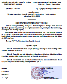 Quyết định ban hành qui tắc ứng xử năm học 2024 - 2025